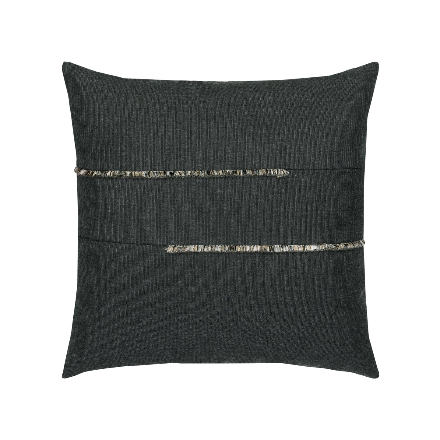 Elaine Smith Micro Fringe Carbon Outdoor Pillow 20" x 20"