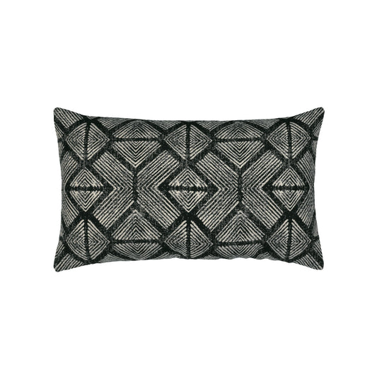 Elaine Smith Bakuba Ebony Outdoor Pillow 12" x 20"