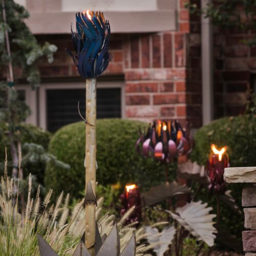 Outdoor Steel Blue Agave Torch