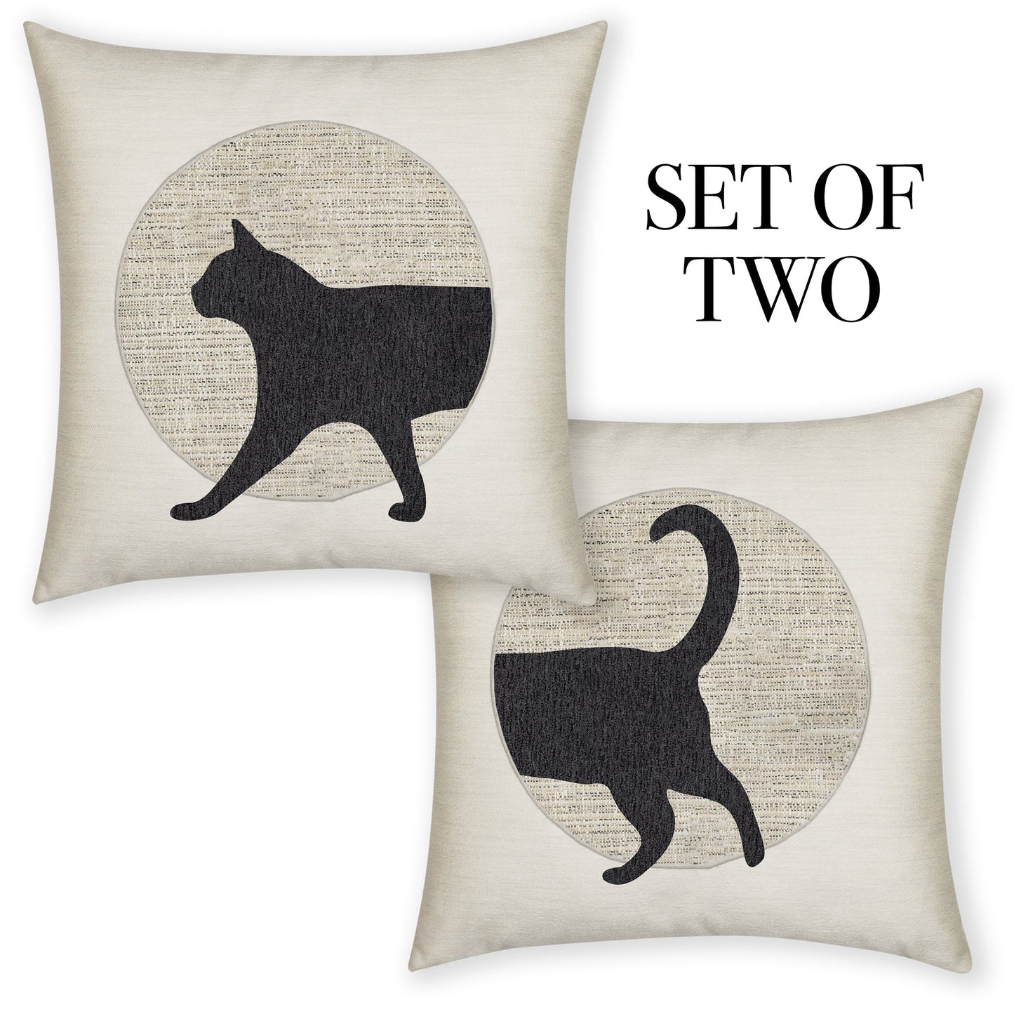 Elaine Smith Unconditional Meow (Head & Tail) Outdoor Pillow 20" x 20"