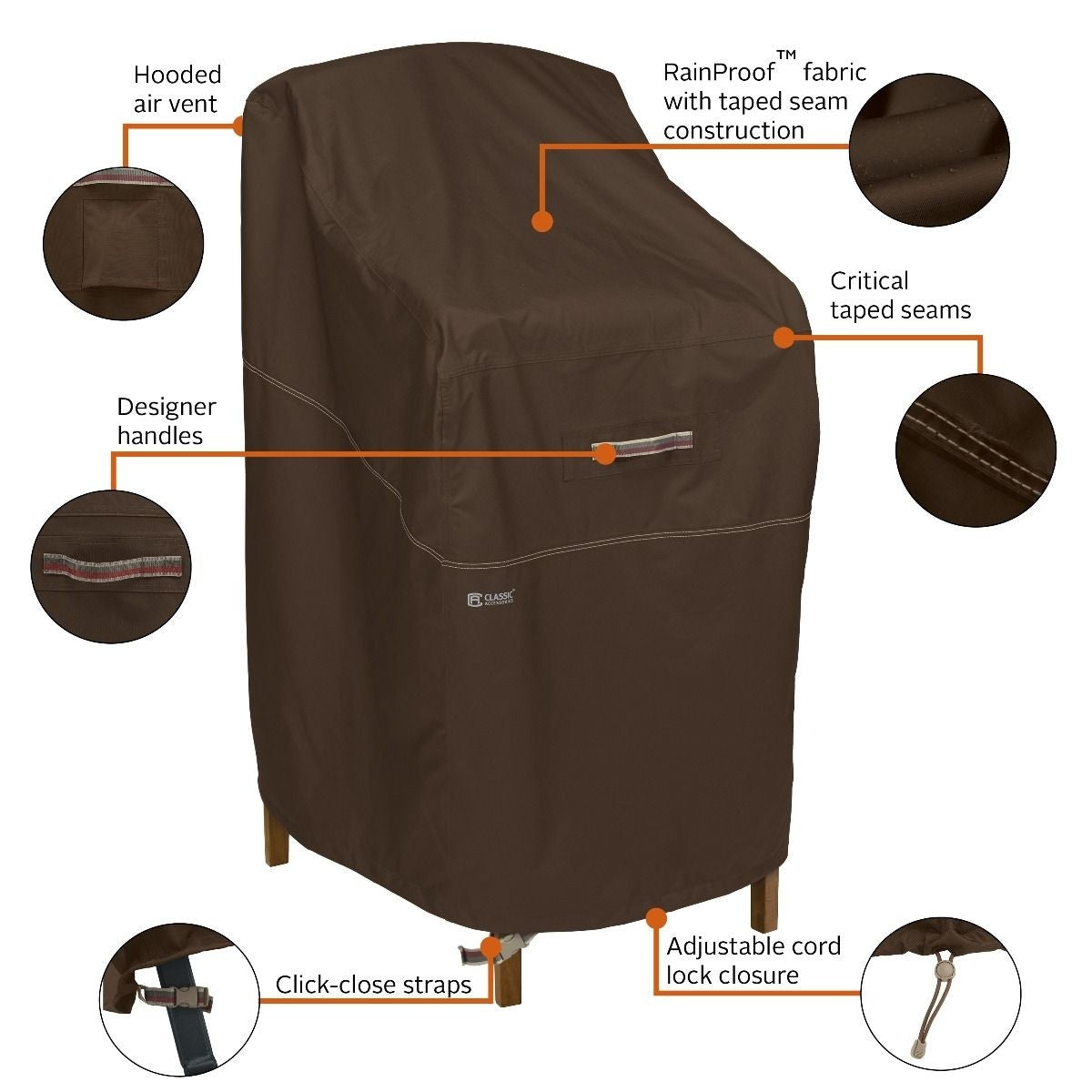 Bar Height Chair Rain Proof Outdoor Cover