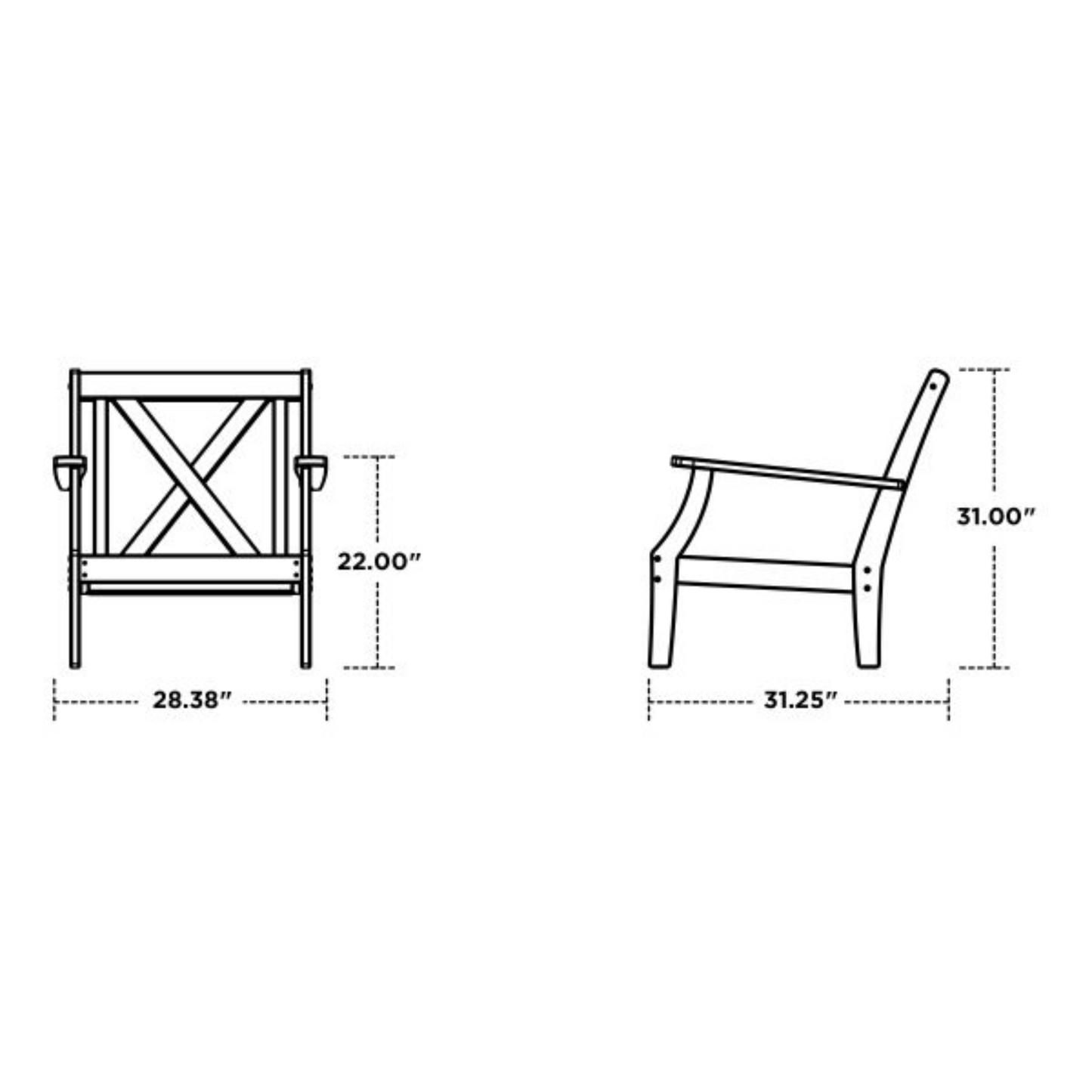 Polywood Braxton 3-Piece Deep Seating Set