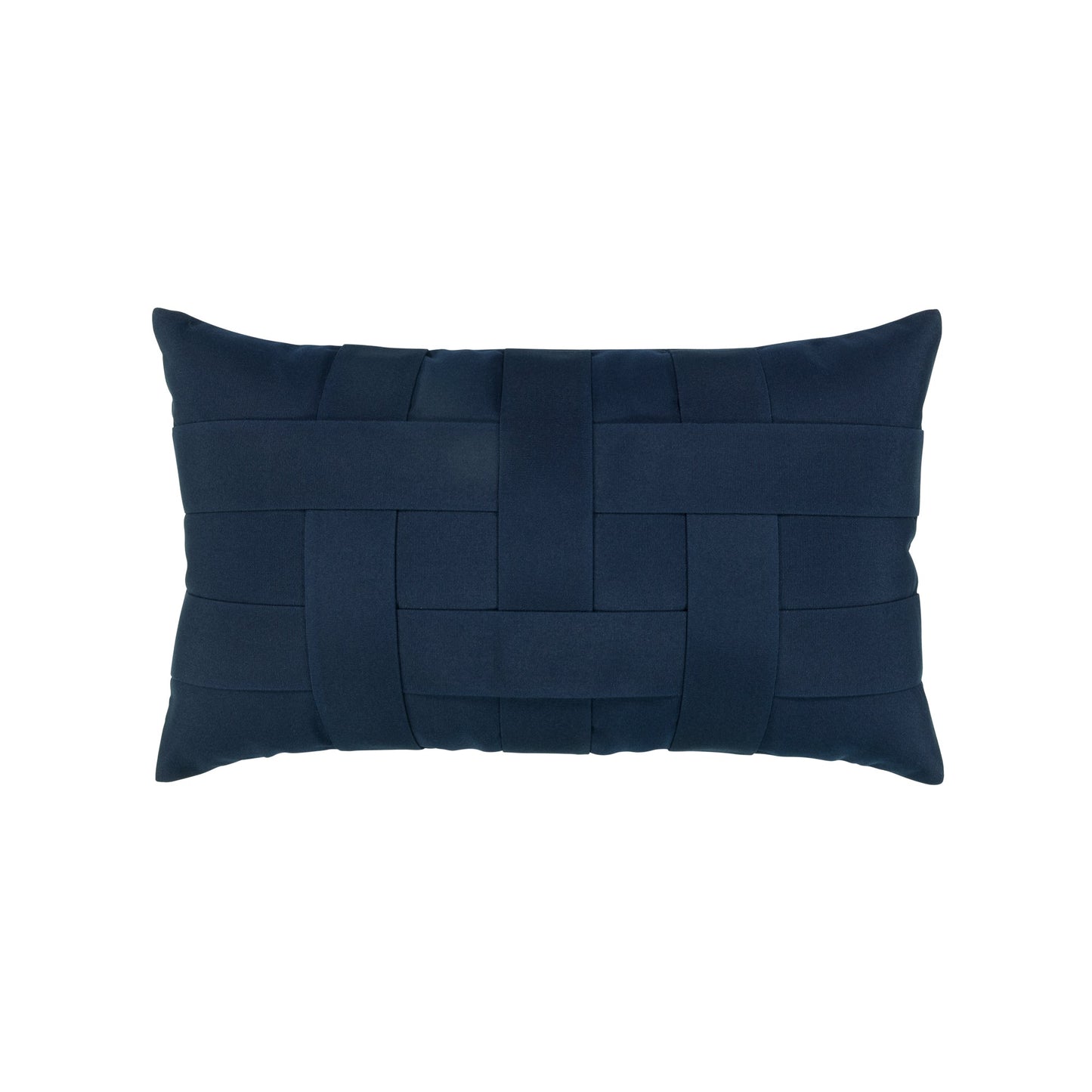 Elaine Smith Basketweave Navy Outdoor Pillow 12" x 20"