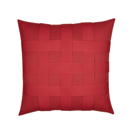 Elaine Smith Basketweave Rouge Outdoor Pillow 20" x 20"