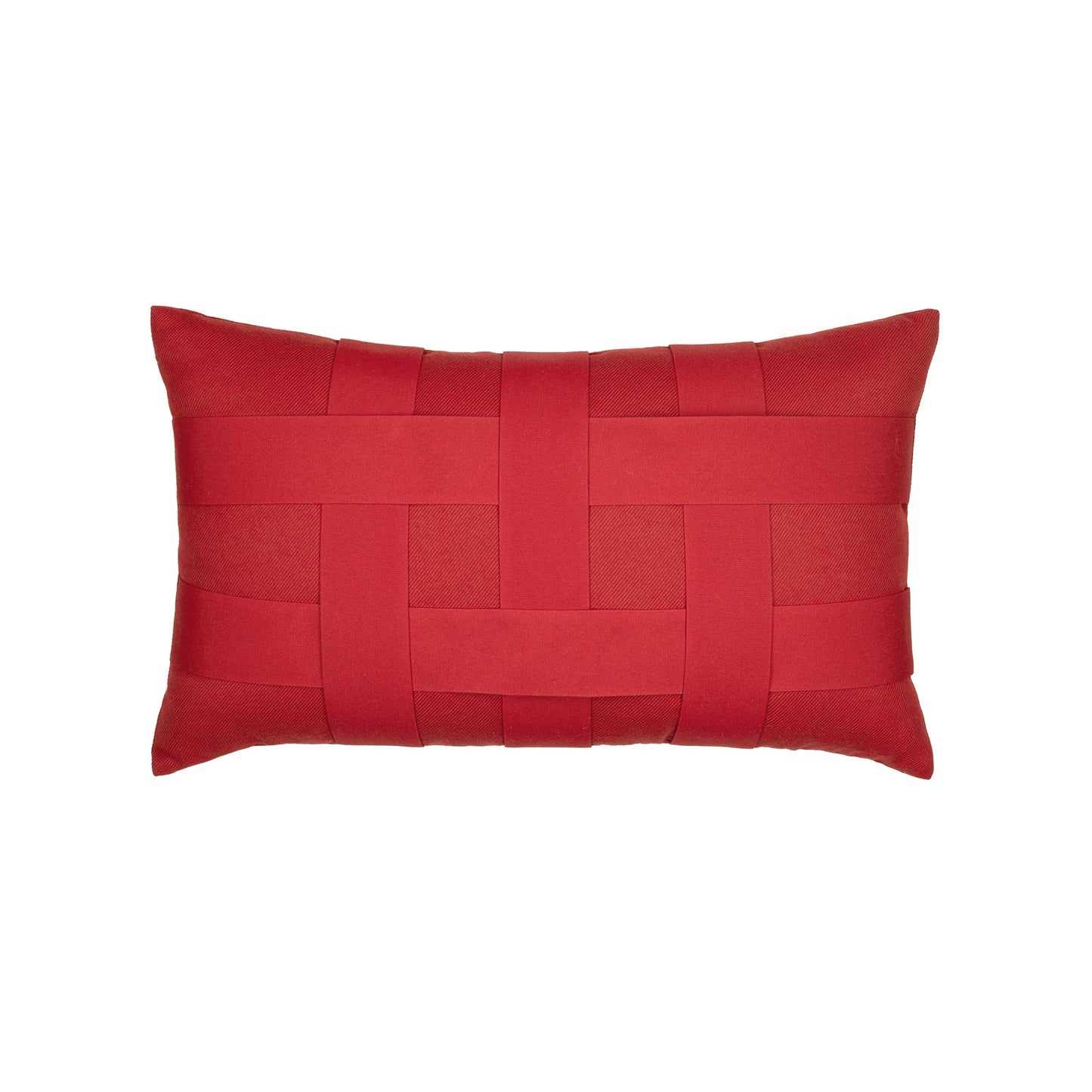 Elaine Smith Basketweave Rouge Outdoor Pillow 12" x 20"