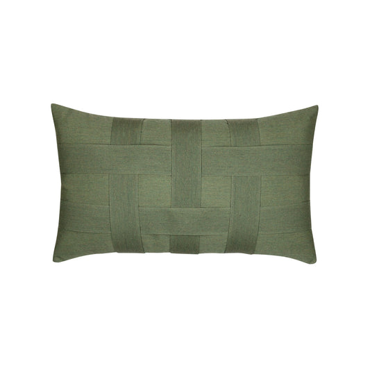Elaine Smith Basketweave Fern Outdoor Pillow 12" x 20"