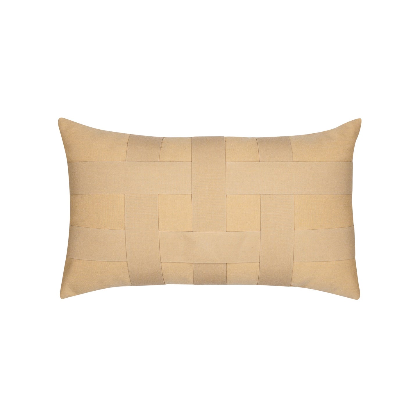 Elaine Smith Basketweave Wheat Outdoor Pillow 12" x 20"