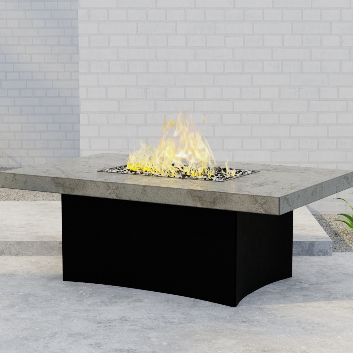 Oriflamme Stone Series Rectangle Gas Fire Table