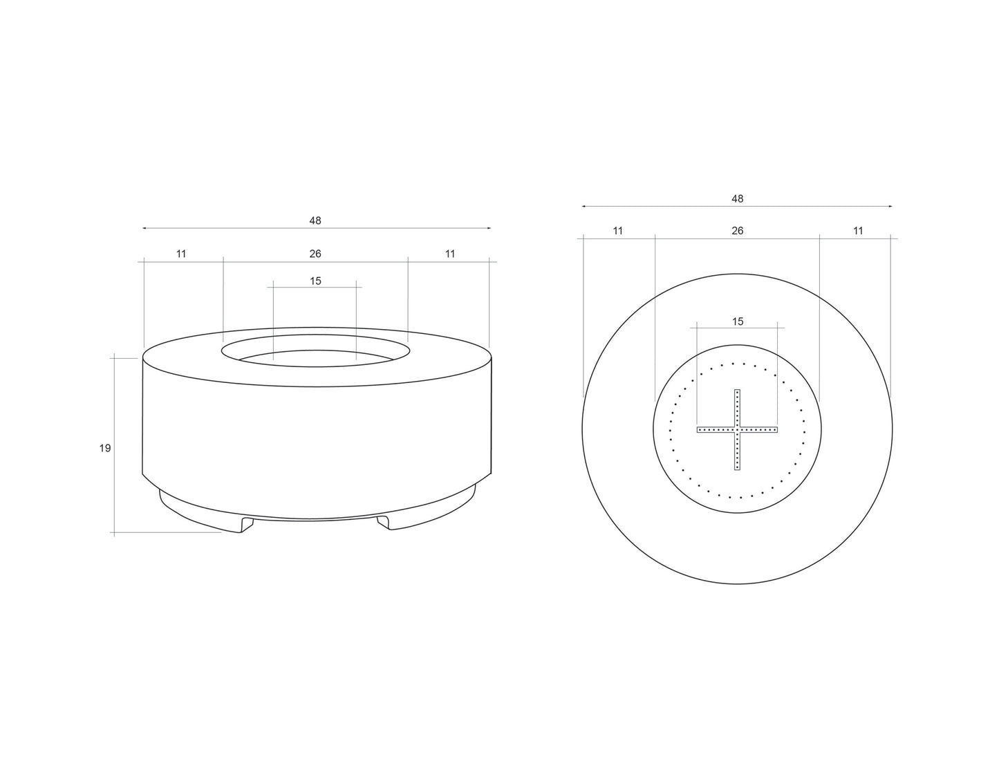 Prism Cilindro Concrete Fire Bowl