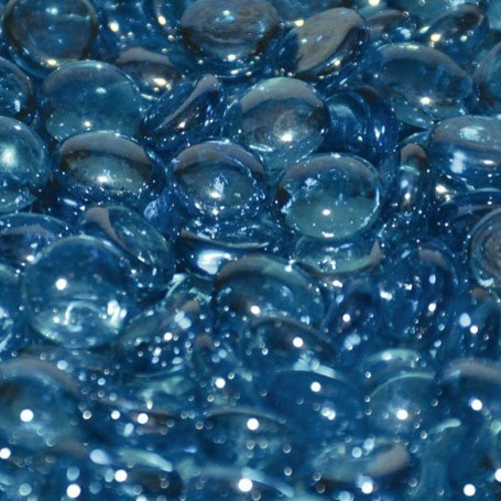 Glass Beads - Fireplace Glass  Aqua Blue Luster 1/2 inch 1 lb.