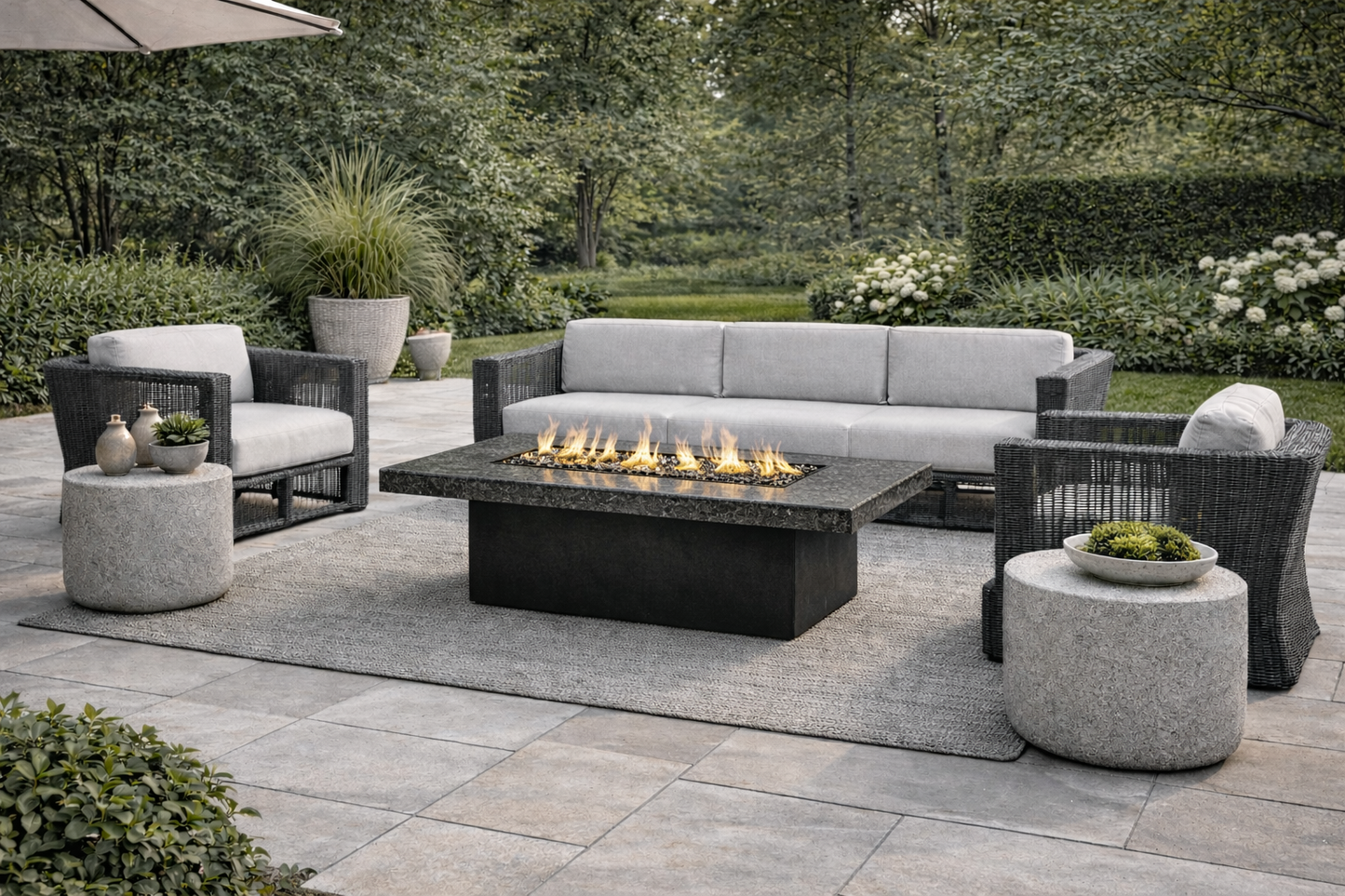 Oriflamme Mediterranean Rectangle Gas Fire Table