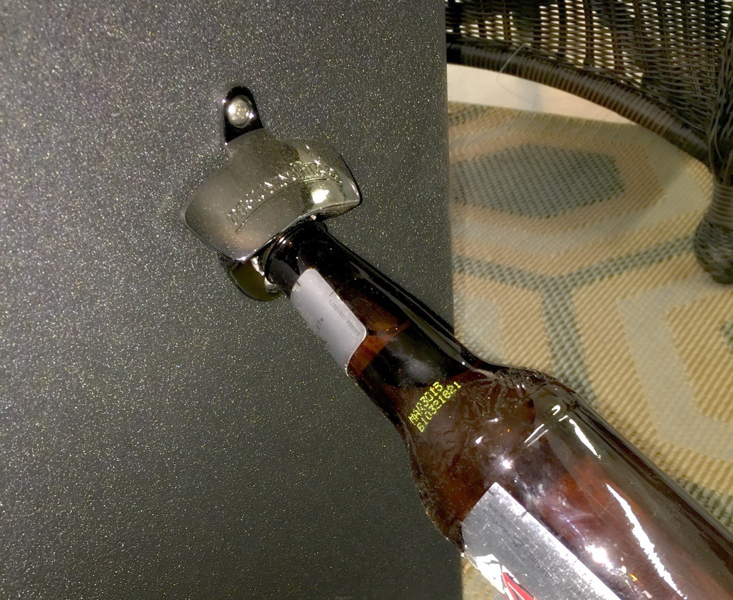 Oriflamme Bottle Opener on Black Base