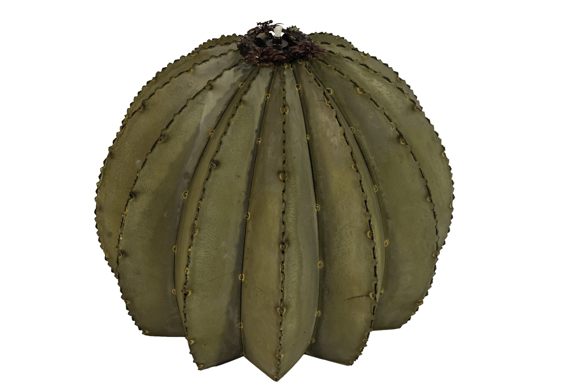 Outdoor Metal Golden Barrel Cactus - Large