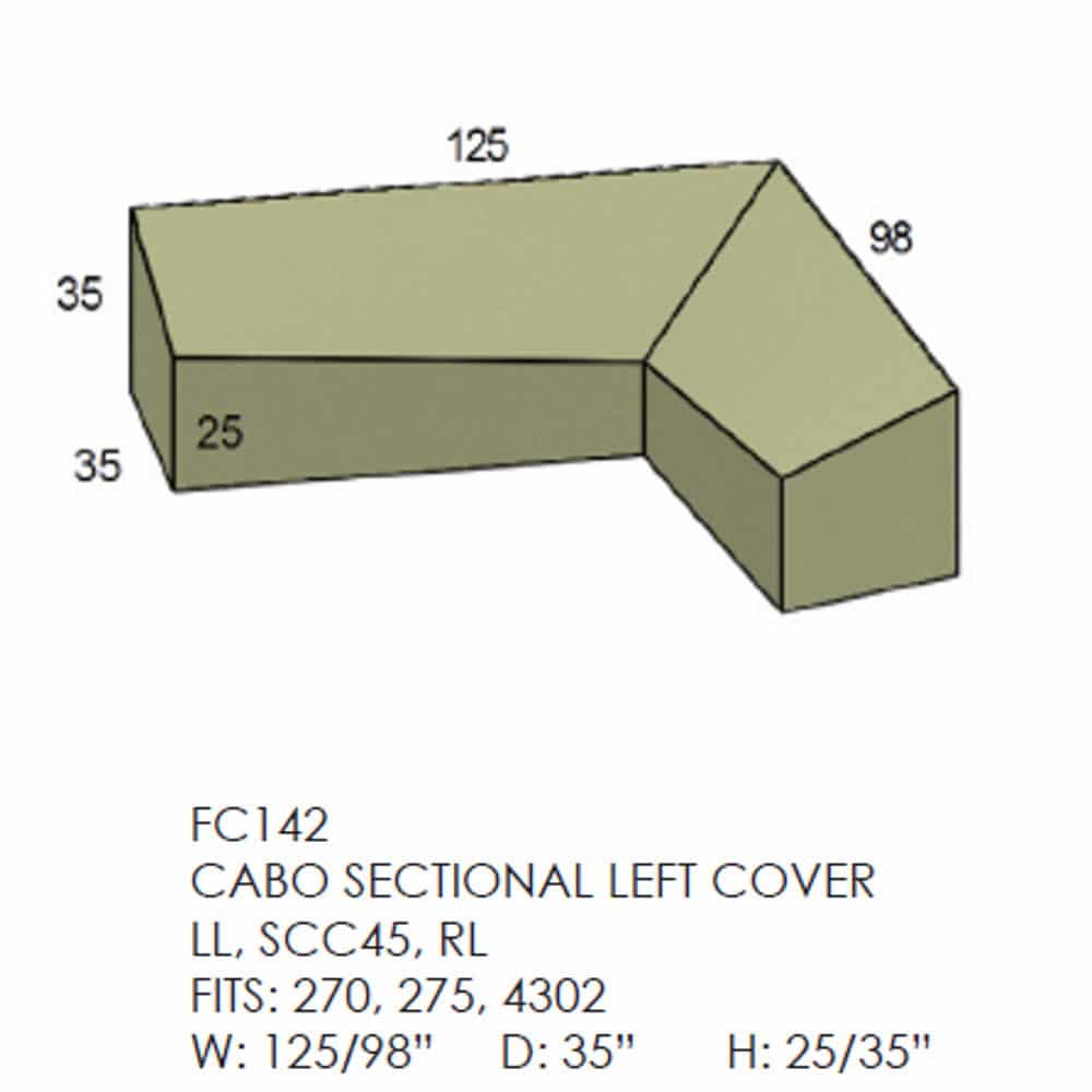 Cabo or Bainbridge Sectional (Left Side) Outdoor Cover