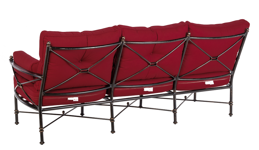 Back of 3 Seater Sofa in Crimson Red