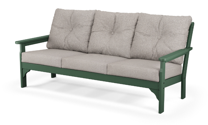 Green Frame + Weathered Tweed Cushion