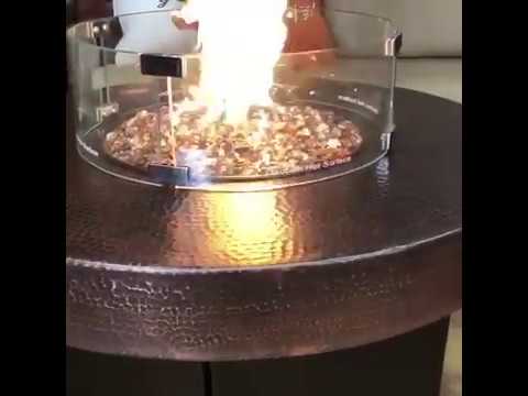 Oriflamme Mini 34'' Hammered Copper Fire Pit Table