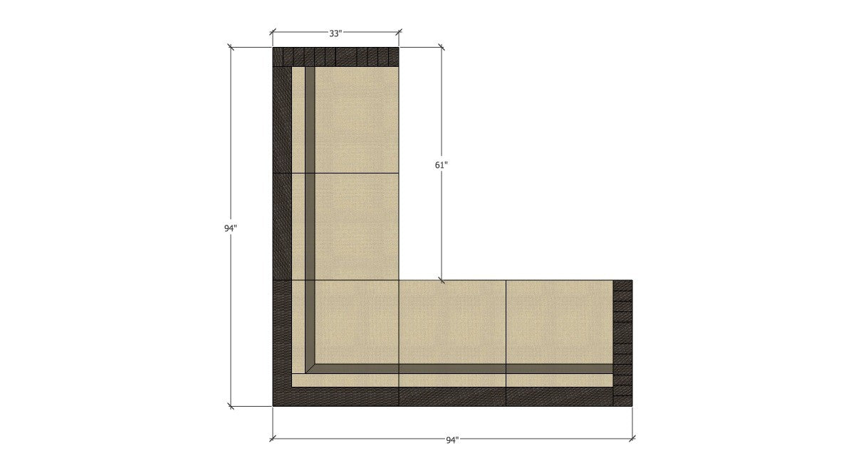 Terrace 90° L Sectional CAD Image