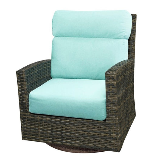 Lakeside Wicker High Back Swivel Rocker