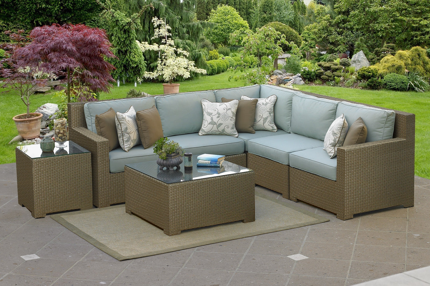 Malibu 5 piece sectional (Java Weave)