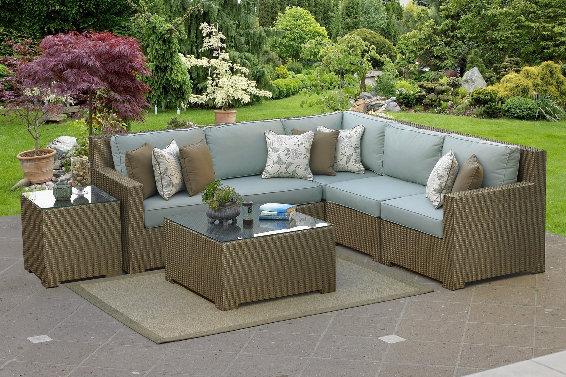 Malibu 5 piece sectional (Java Weave)