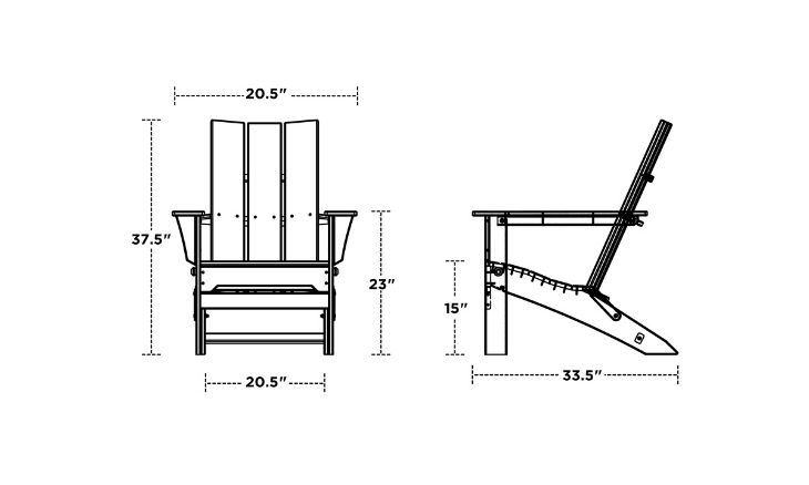 POLYWOOD Modern Folding Adirondack