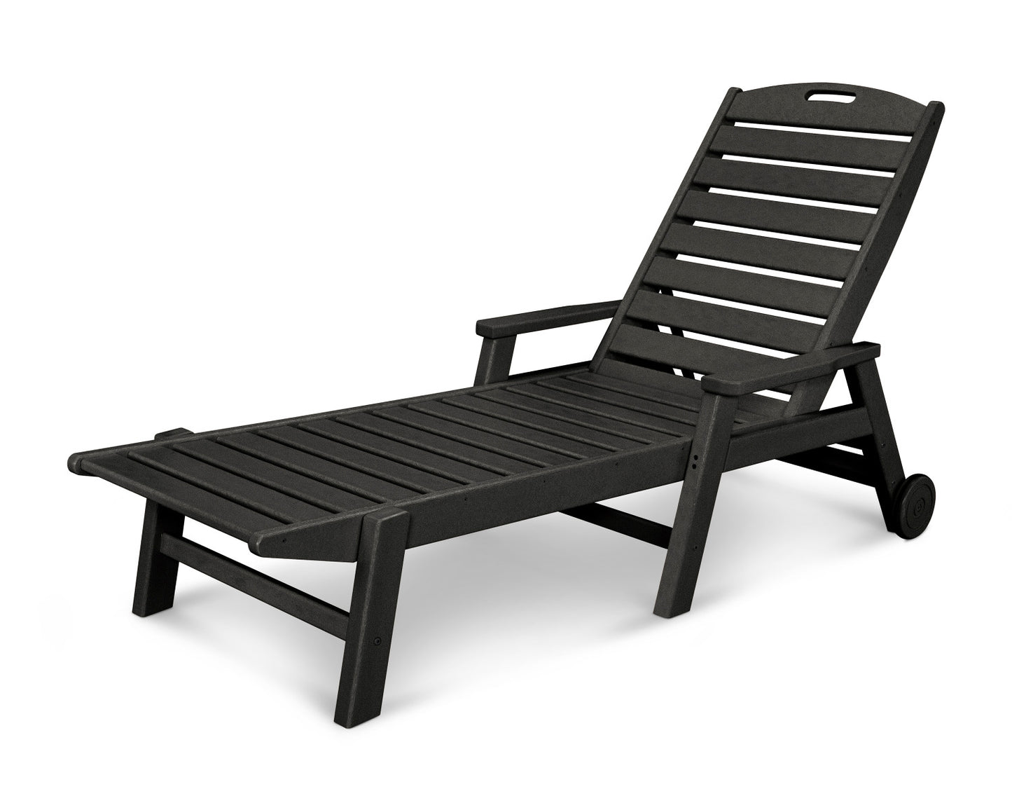 POLYWOOD Nautical Chaise with Arms & Wheels