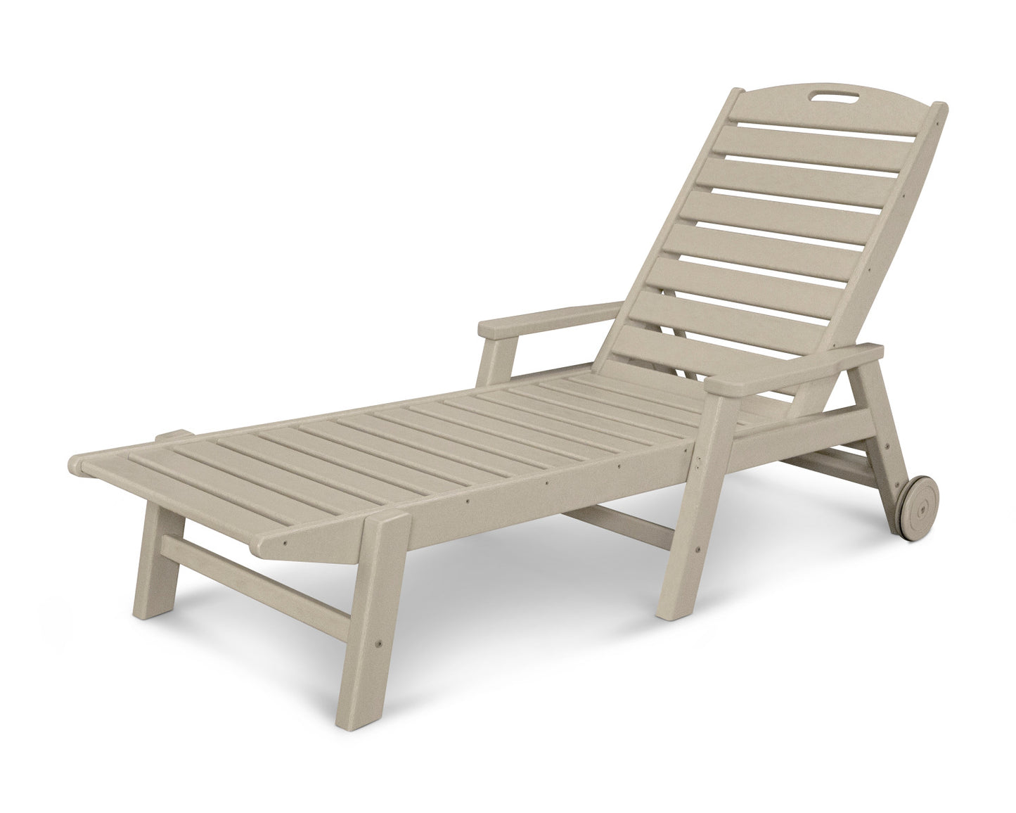 POLYWOOD Nautical Chaise with Arms & Wheels