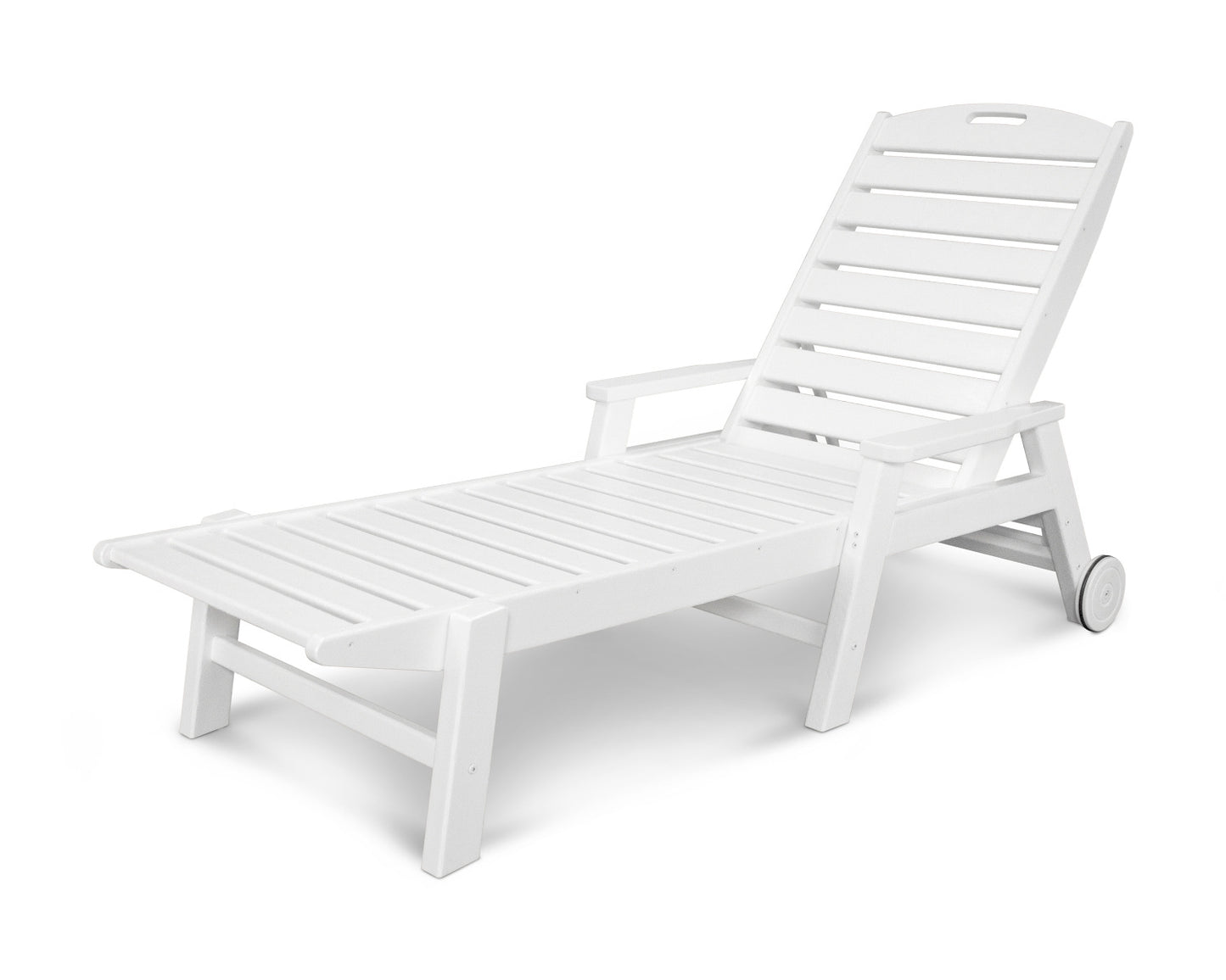 POLYWOOD Nautical Chaise with Arms & Wheels