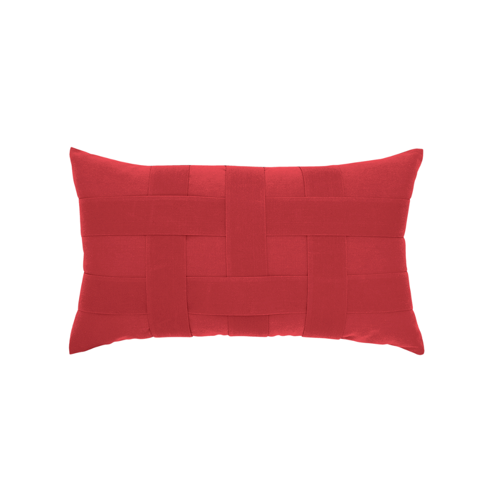 Elaine Smith Outdoor Basketweave Rouge Lumbar