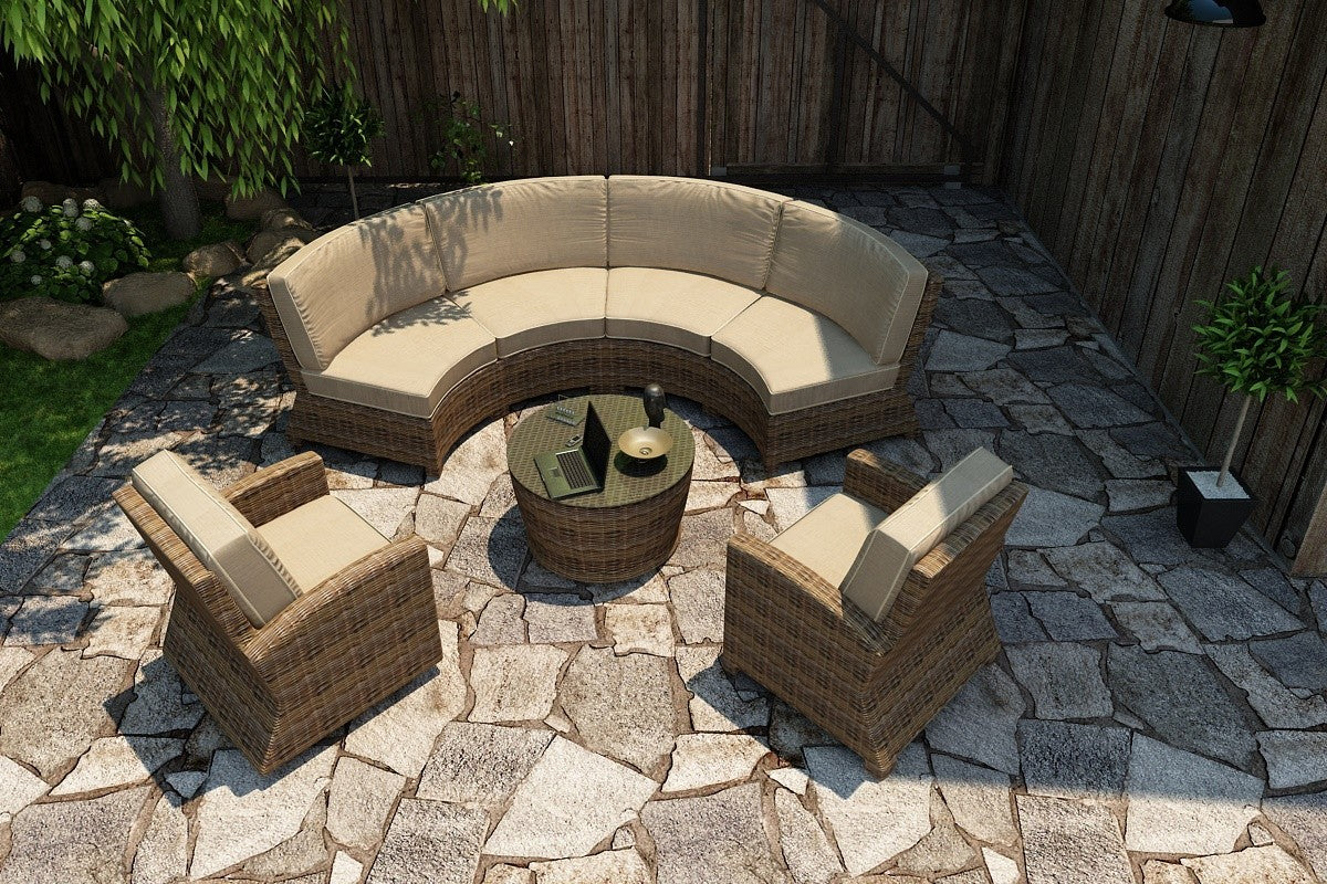 Bainbridge Wicker Round Chat Table Lifestyle