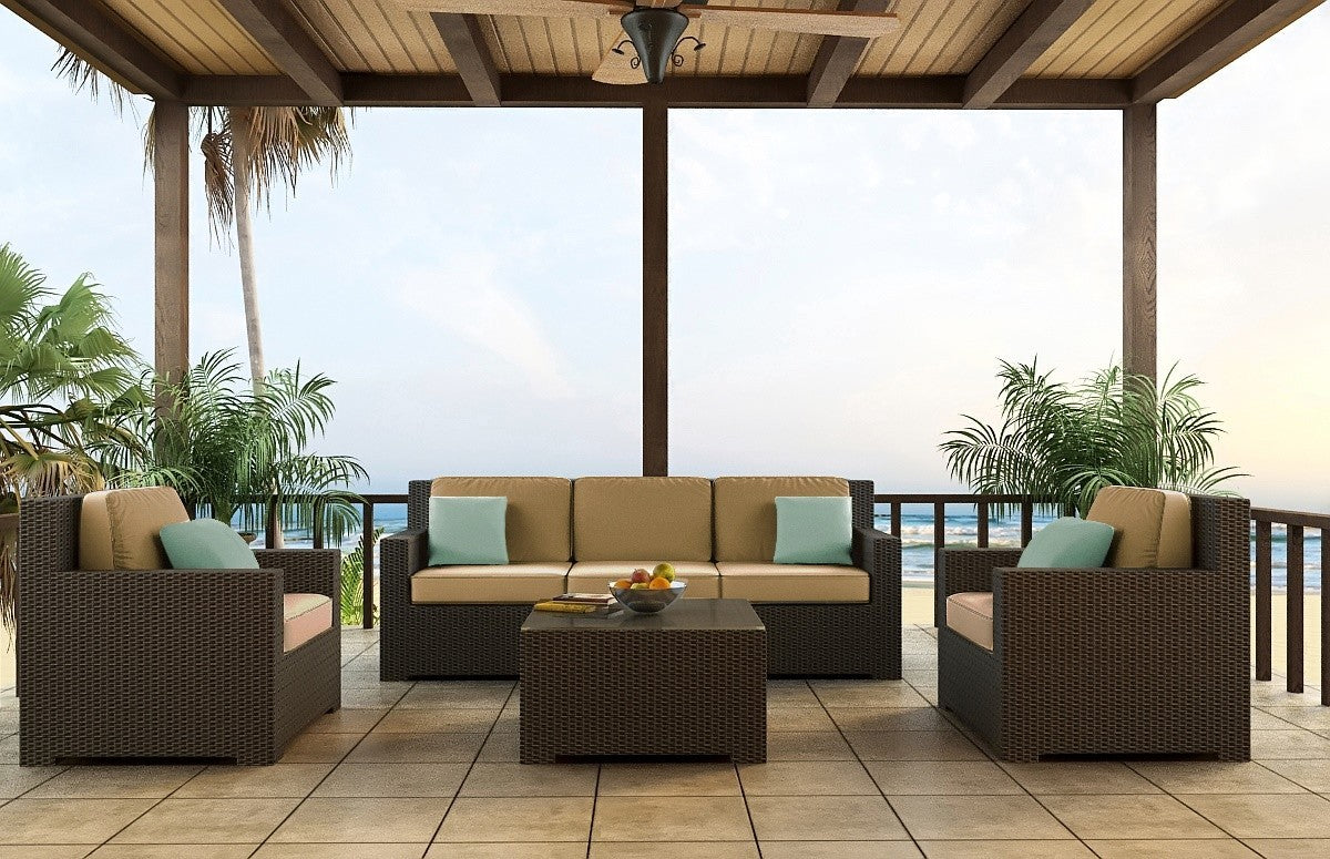 Malibu 3 Piece Sofa Set  (Canvas Heather Beige)