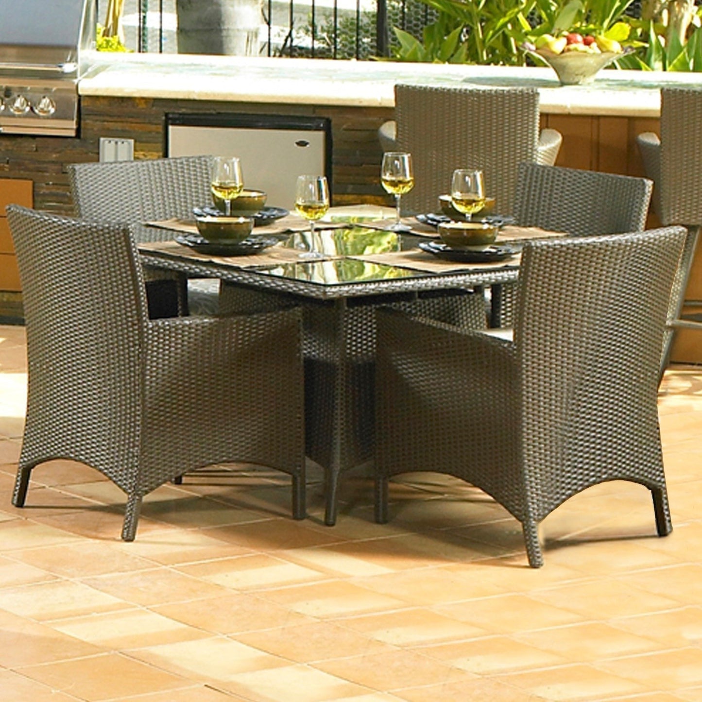 Malibu 60" Square Dining Table Lifestyle Image
