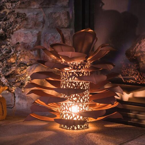 Indoor/Outdoof Steel Pine Cone Luminary