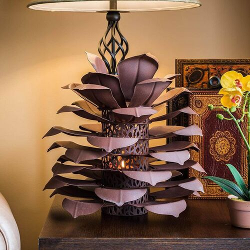 Indoor/Outdoof Steel Pine Cone Luminary