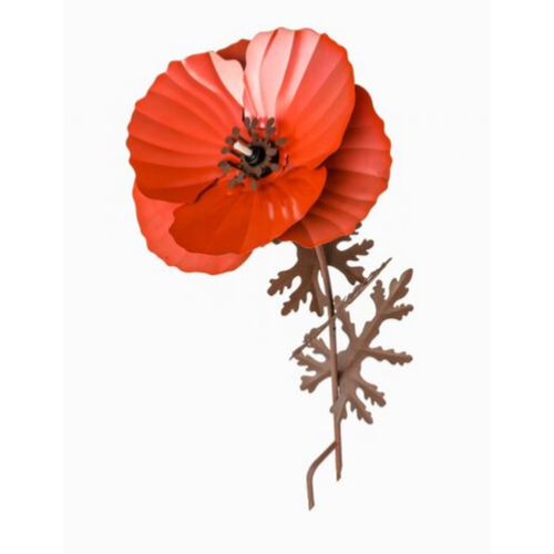 Outdoor Metal Poppy Flower Garden Torch
