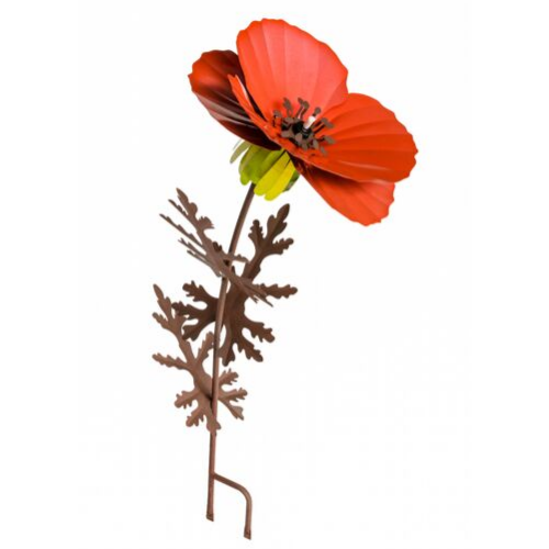 Outdoor Metal Poppy Flower Garden Torch