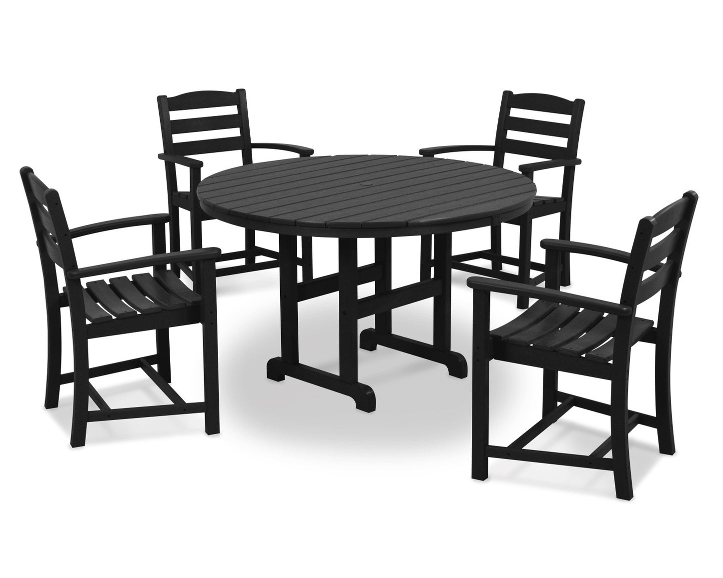 POLYWOOD La Casa Cafe 5-Piece Dining Set, Table & 4 Arm Chairs