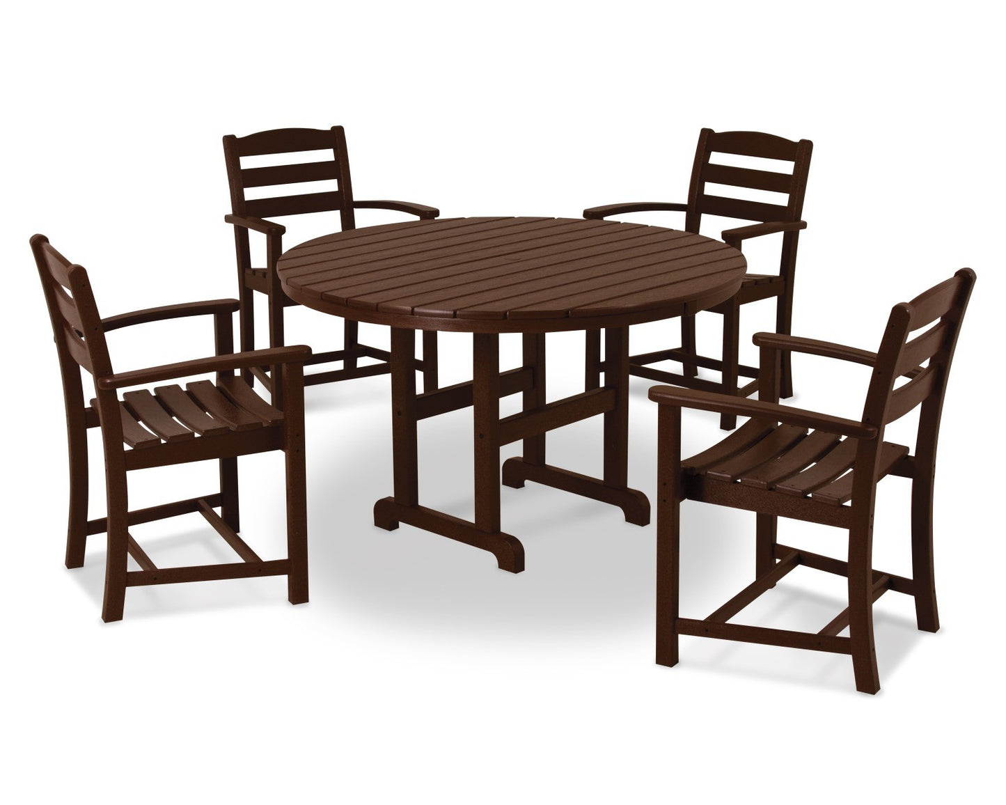 POLYWOOD La Casa Cafe 5-Piece Dining Set, Table & 4 Arm Chairs