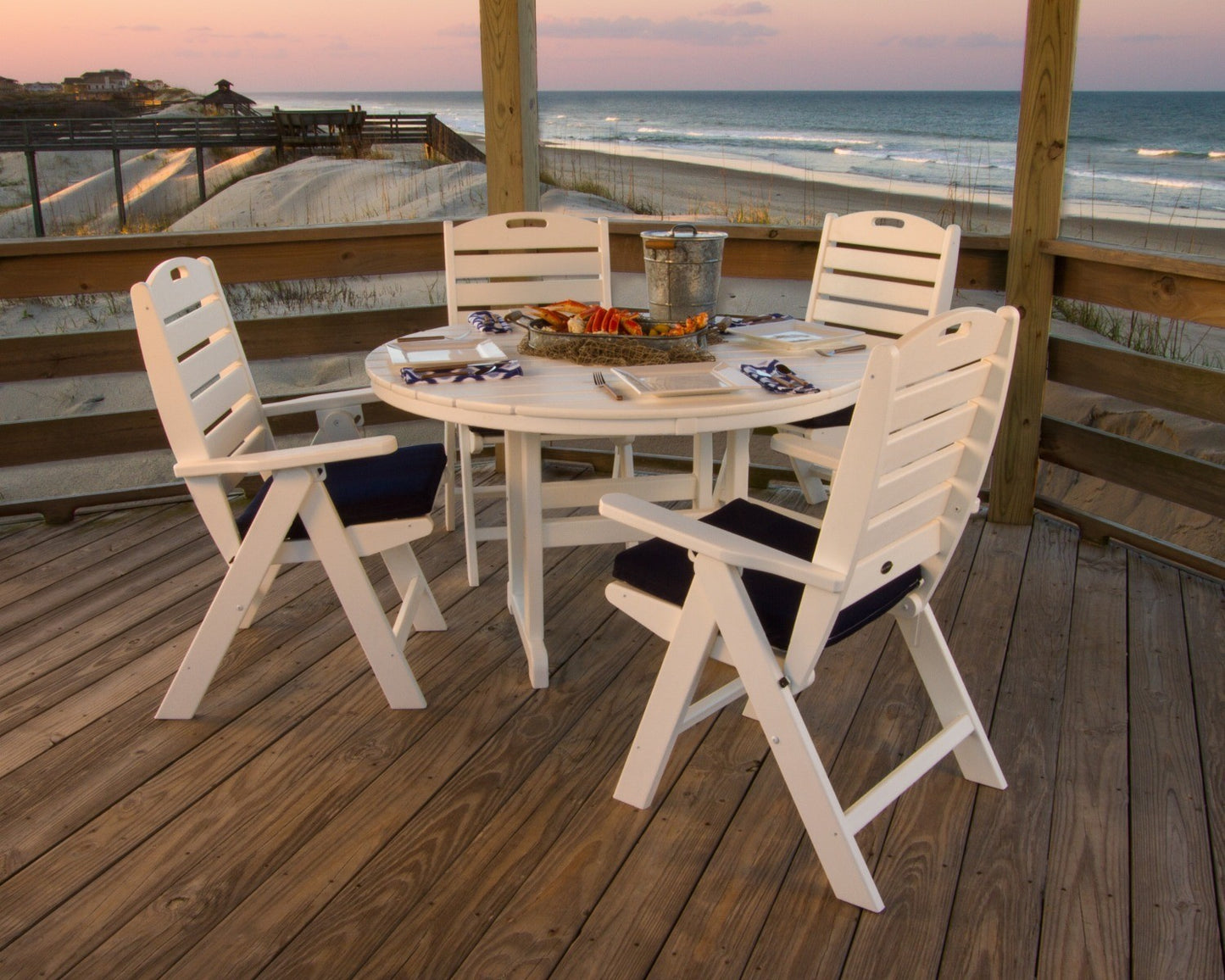 POLYWOOD Nautical 3-Piece Adirondack Set