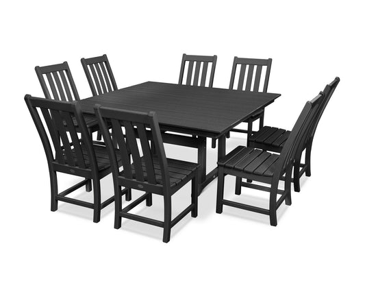POLYWOOD Vineyard 9-Piece Farmhouse Trestle Dining Set