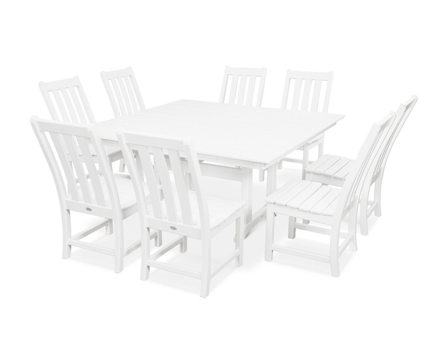 POLYWOOD Vineyard 9-Piece Farmhouse Trestle Dining Set