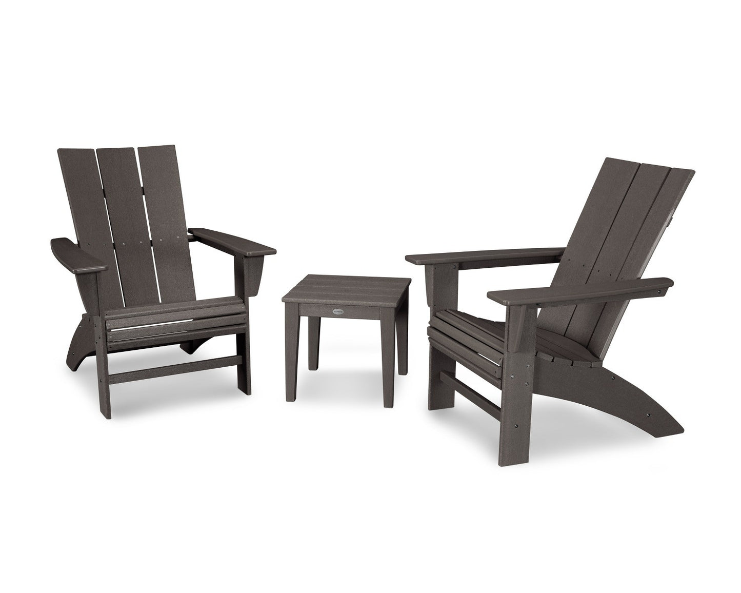 POLYWOOD Modern 3-Piece Curveback Adirondack Set