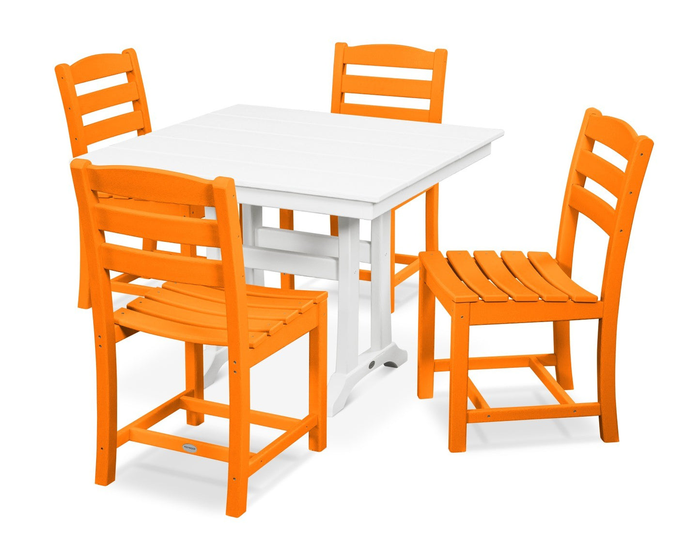La Casa Cafe 5-Piece Farmhouse Trestle Side Chair Dining Set
