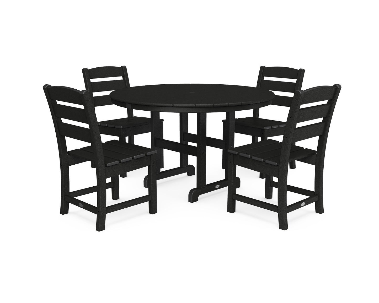 POLYWOOD Lakeside 5-Piece Round Side Chair Dining Set