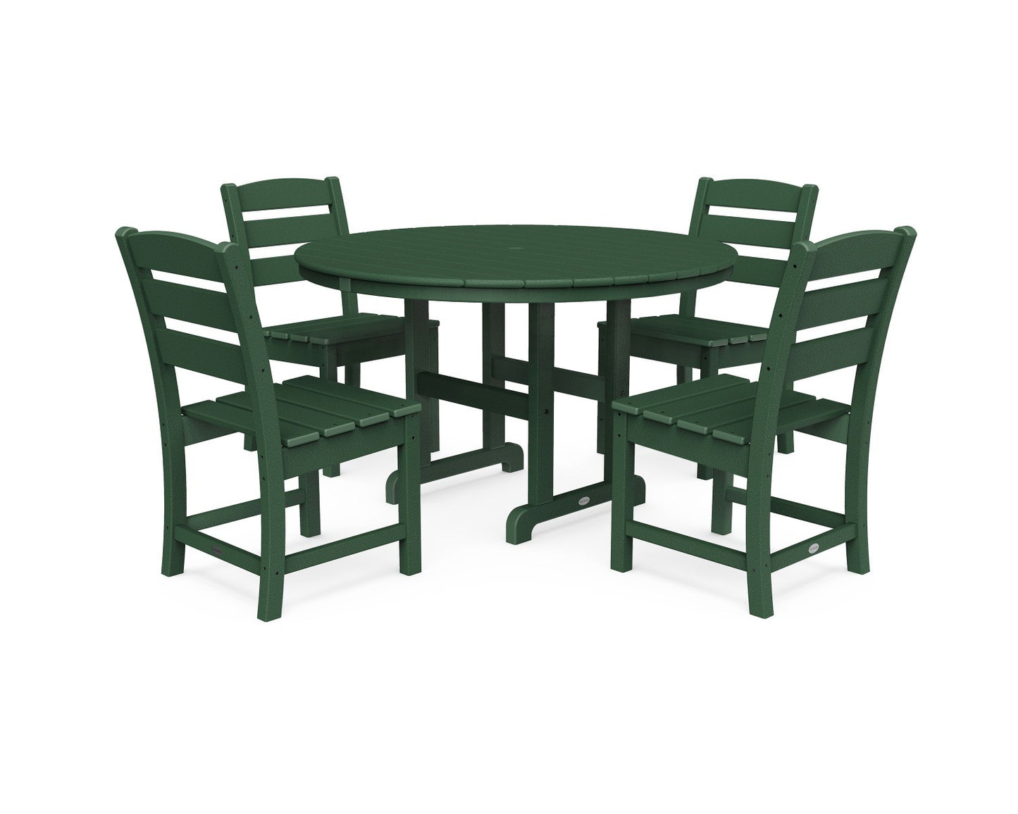POLYWOOD Lakeside 5-Piece Round Side Chair Dining Set