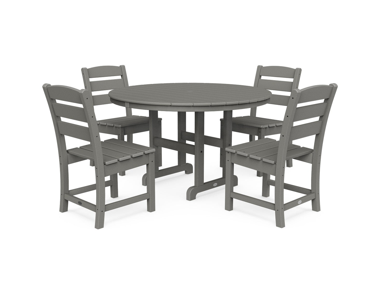 POLYWOOD Lakeside 5-Piece Round Side Chair Dining Set