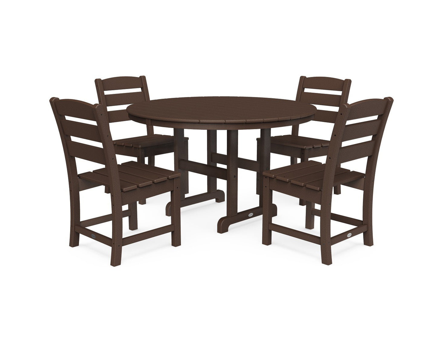 POLYWOOD Lakeside 5-Piece Round Side Chair Dining Set