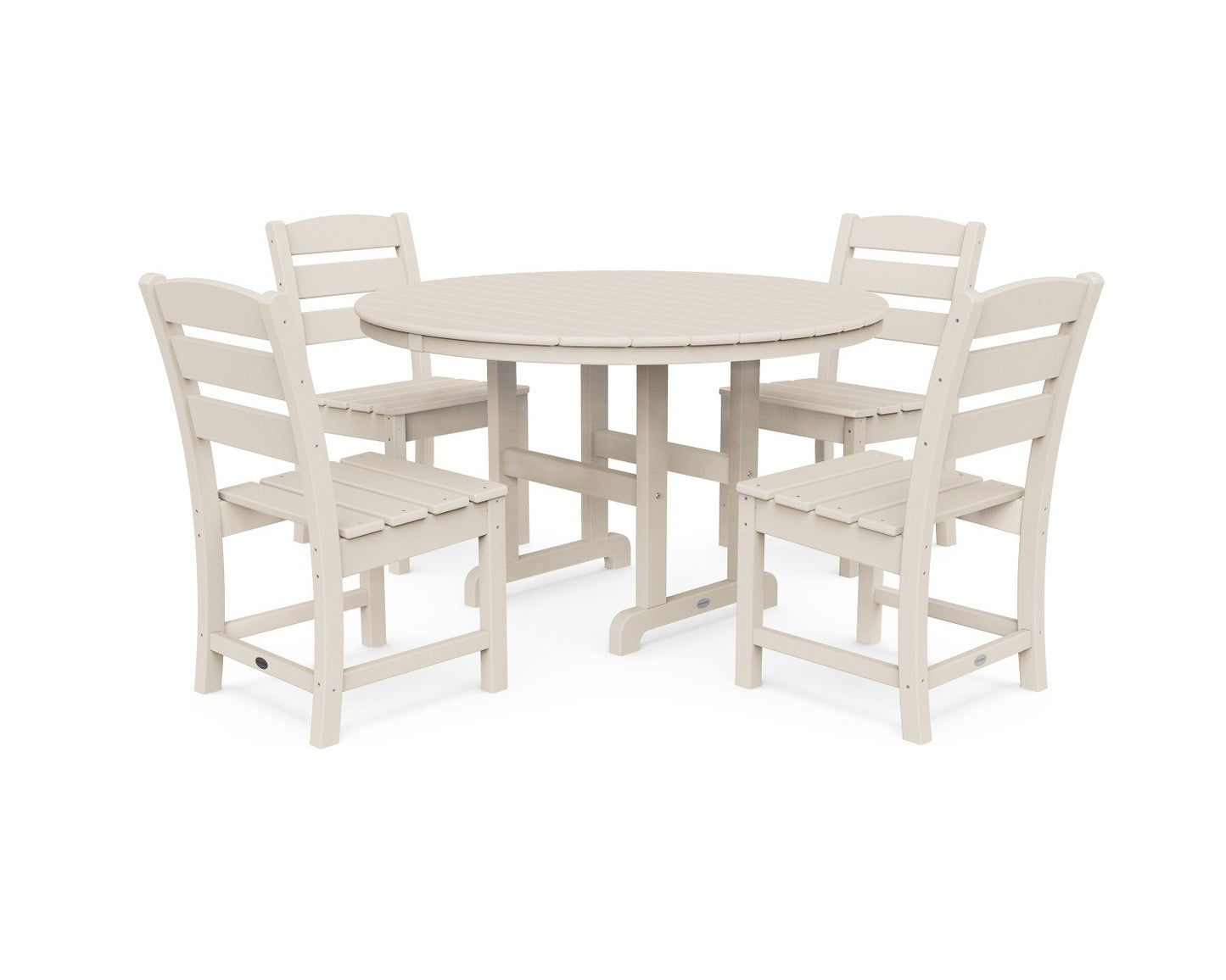 POLYWOOD Lakeside 5-Piece Round Side Chair Dining Set