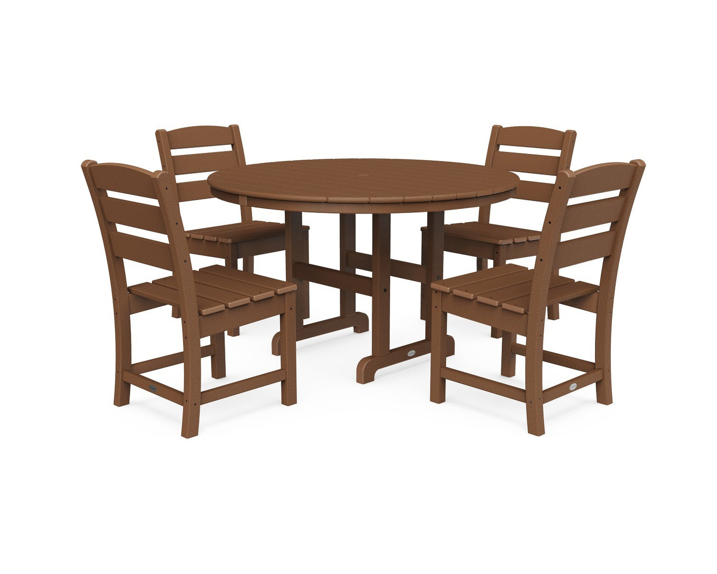 POLYWOOD Lakeside 5-Piece Round Side Chair Dining Set